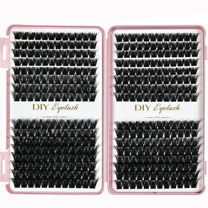 Cils individuels 10-14 mm, 384 pcs – Look naturel, plateau mixte