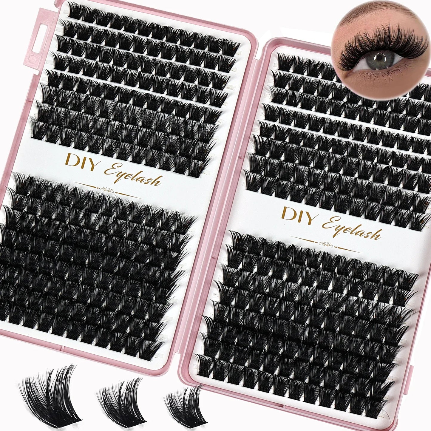Cils individuels 10-14 mm, 384 pcs – Look naturel, plateau mixte
